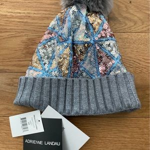 NWT! Adrienne Landau. Winter hat with sequins